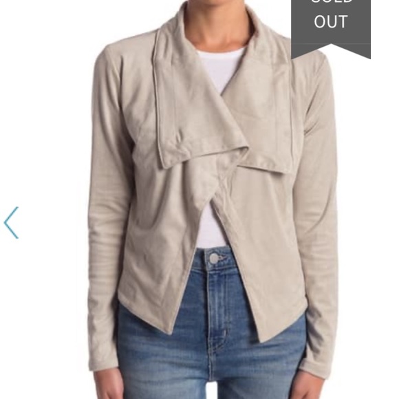 Romeo Juliet Drape Collar Faux Suede Blush Jacket - Picture 4 of 9